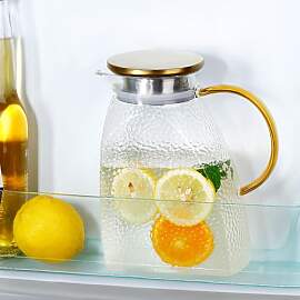 Focenat 1.8L Glaskaraffe mit Deckel,Wasserkaraffe