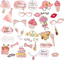 Focenat 33-teiliges Roségold Fotobox Accessoires