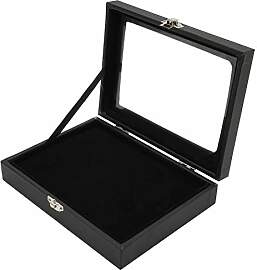 Focket Pin-Vitrine, Schwarzer Verbundholzrahmen