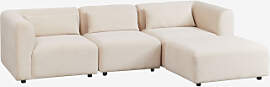 Fogler 3-teiliges Modulsofa Mit Pouf Kord Beige