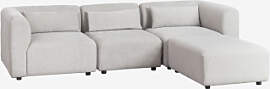 Fogler 3-teiliges Modulsofa Mit Pouf Stofffarbe