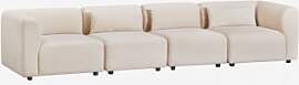 Fogler 4-teiliges Modulares Sofa Kord Beige Leinen 