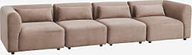 Fogler 4-teiliges Modulares Sofa Kord Kamel Braun