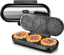 FOHERE King Size Waffeleisen, 15 Herzwaffeln in 2