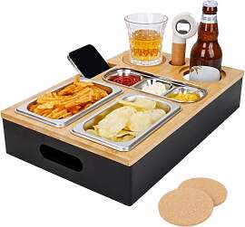FoiiLiio Couchbar Snackbox aus Bambus,Snackbar
