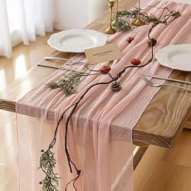 FOLAI Boho Tischläufer aus Käsetuch Table Runner 
