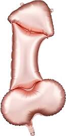Folienballon Penis in Roségold, 46x88 cm,