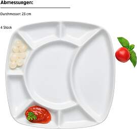 Fondueteller Set, Porzellan -