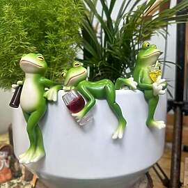 FONDUO Deko Garten Frosch Figuren, 3 Stück