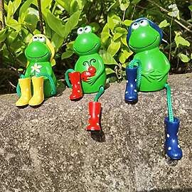 FONDUO Deko Garten Frosch Figuren, 3 Stück