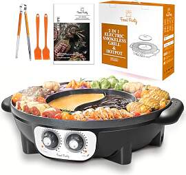Food Party Hot Pot und Tischgrill Elektrisch