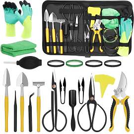 FOONNUN Bonsai Werkzeug, 25-Teiliges Gartengeräte 