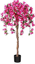 Fopamtri Kunstpflanze Kunstbaum mit Blüten 120 cm 