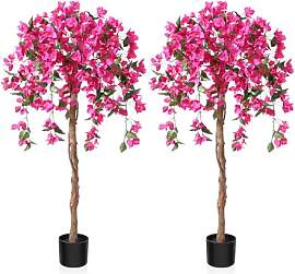 Fopamtri Kunstpflanze Kunstbaum mit Blüten 120 cm 