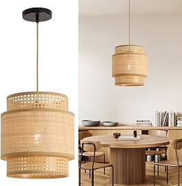 FORCOSO Rattan Lampe Hängend - Vintage Boho