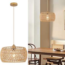 FORCOSO Rattan Pendelleuchte Esstisch - Vintage