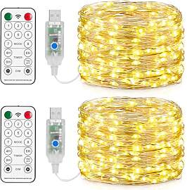 Forepin 15M Draht Micro Lichterkette, 2 Stück LED 