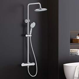 FORIOUS Duschsystem mit Thermostat, Edelstahl