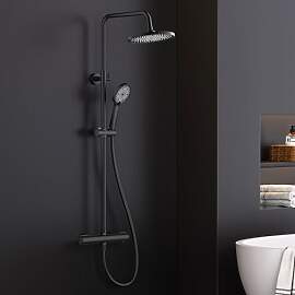 FORIOUS Duschsystem mit Thermostat,Edelstahl