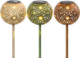 formano 3er Set Solar LED Gartenstecker Metall