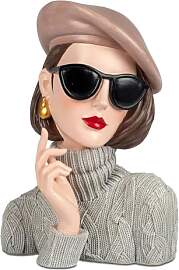 formano Deko-Büste Dame mit Sonnenbrille und Hut