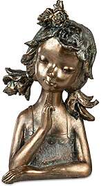 formano Deko Büste Mädchen bronzefarben 28 cm