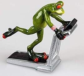Formano Deko-Figur Frosch hellgrün auf Laufband