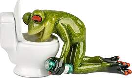 formano Frosch vor Toilette 14 x 8 cm - lustige