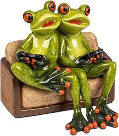 formano Gaming Froschpaar Dekofigur Handbemalte