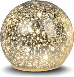 formano LED Deko-Kugel 15 cm Sterne Silber