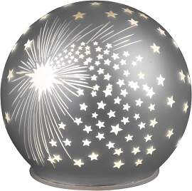 formano LED Deko-Kugel Silber Sterne 12 cm