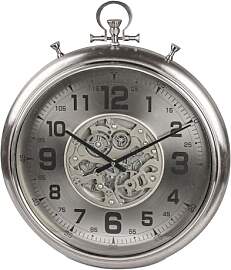 formano XXL Wanduhr Silver 52x60cm Metall Uhr mit