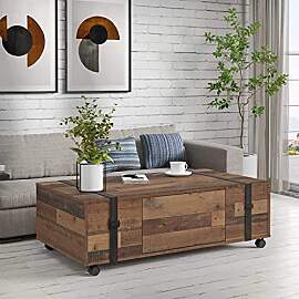 Forte FOBYA Couchtisch 110, Tisch auf Rollen mit 1 