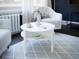 Forte TOBAGO Couchtisch, Holzwerkstoff, weiß, B x 