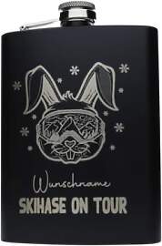 FORYOU24 Edelstahl Flachmann Skihase mit