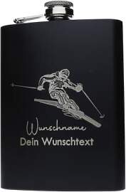 FORYOU24 Edelstahl Flachmann Skipiste mit