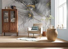 Fototapete KOMAR "Ink Gold Flow", grau,