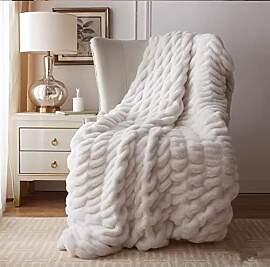 Fouriding Kunstpelz Fleece Decke - Winter Weiche