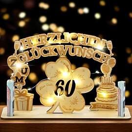 Fovths Geburtstagsgeld Geschenke Holz-Kleeblatt