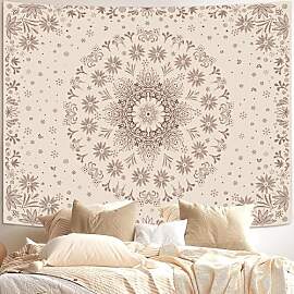 Fowocu Boho-Blumen-Mandala-Wandteppich,