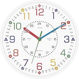 Foxtop 25,4 cm große Lern-Wanduhr für Kinder,
