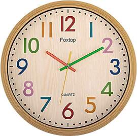 Foxtop Kinder Wanduhr Ohne Tickgeräusche Modern