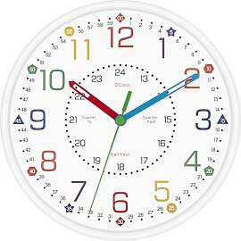 Foxtop Lern-Wanduhr für Kinder, 20,3 cm, leise,