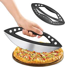 Foyucool Großer Pizzaschneider mit Schutzhülle,