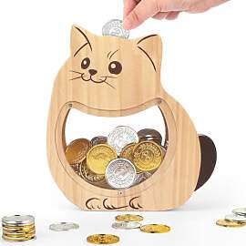 Foyucool Spardose Kinder Holz, Personalisiert