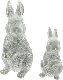 FRANK FLECHTWAREN Hase Washed, 2er Set, Zement,