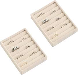 Frebeauty kleines Schmucktablett Set, Samt Ring