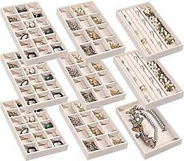 Frebeauty Schmuck Organizer Tablett, stapelbare
