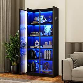 FREDEES Vitrine mit LED Beleuchtung, 5-stöckige
