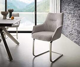 Freischwinger Alja-Flex mit Armlehnen Cord